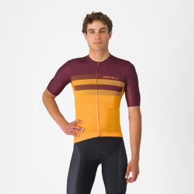 Castelli Maillot Simbolo manches courtes orange vif bordeaux