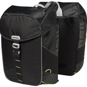 Basil Sacoche double Miles Noir Vert