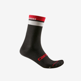 Castelli chaussettes Gara Thermal 18 noir-blanc-rouge